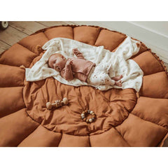 Sacco Portagiochi - Tappeto Gioco Imbottito e Baby Nest 3 in 1 in 100% Cotone Bio - Tawny Brown  