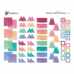 Connetix tiles costruzioni magnetiche 120 Pezzi Pastel Creative Pack  