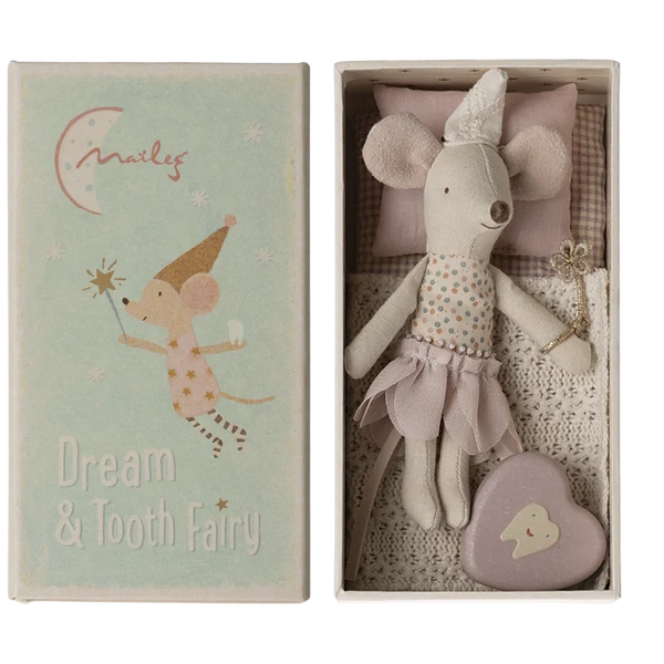 Topo fatina dei denti, sorellina in scatola di fiammiferi Maileg  