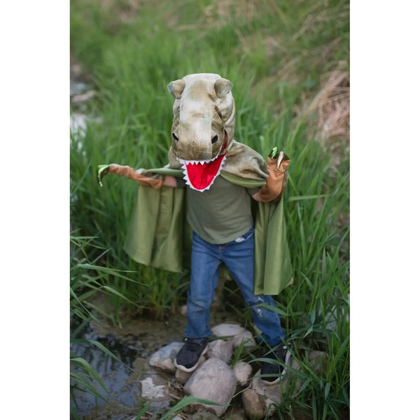 Mantello dinosauro con cappuccio T-Rex Great Pretenders  