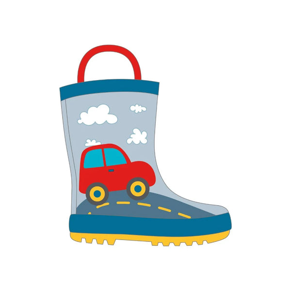 Stivali da Pioggia in Gomma - Fodera in Cotone - Red Car Mr Tiggle
