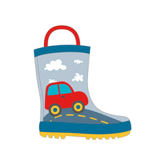 Stivali da Pioggia in Gomma - Fodera in Cotone - Red Car Mr Tiggle