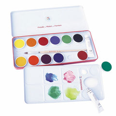 Set 12 acquarelli solidi scatola latta Stockmar  