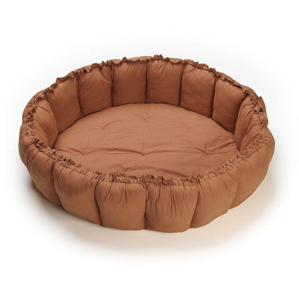 Sacco Portagiochi - Tappeto Gioco Imbottito e Baby Nest 3 in 1 in 100% Cotone Bio - Tawny Brown  