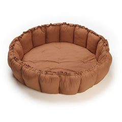 Sacco Portagiochi - Tappeto Gioco Imbottito e Baby Nest 3 in 1 in 100% Cotone Bio - Tawny Brown  