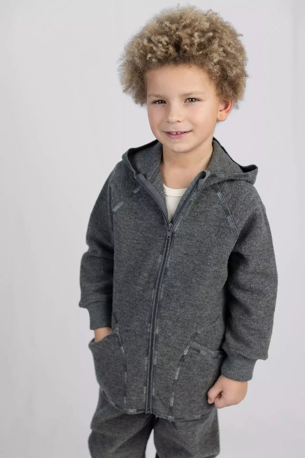 Giacca con cappuccio Baby Walk in 100% lana merino Engel