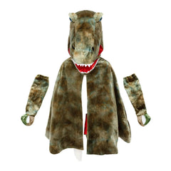Mantello dinosauro con cappuccio T-Rex Great Pretenders  