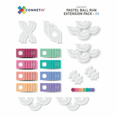 Connetix tiles costruzioni magnetiche 80 Pezzi Pastel Ball Run Expansion Pack  