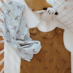 Copertina in mussola di cotone - Stampa Gatti Rose in April  