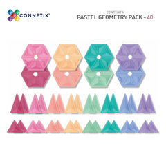 Connetix tiles costruzioni magnetiche 40 Pezzi Pastel Geometry Pack  