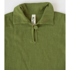 Camicia manica lunga cotone garzato verde MimaMini  