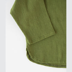 Camicia manica lunga cotone garzato verde MimaMini  