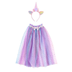 Mantello da Unicorno Arcobaleno con cerchietto Great Pretenders  