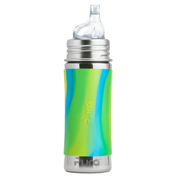 Biberon in Acciaio con Beccuccio in silicone – 325ml Pura