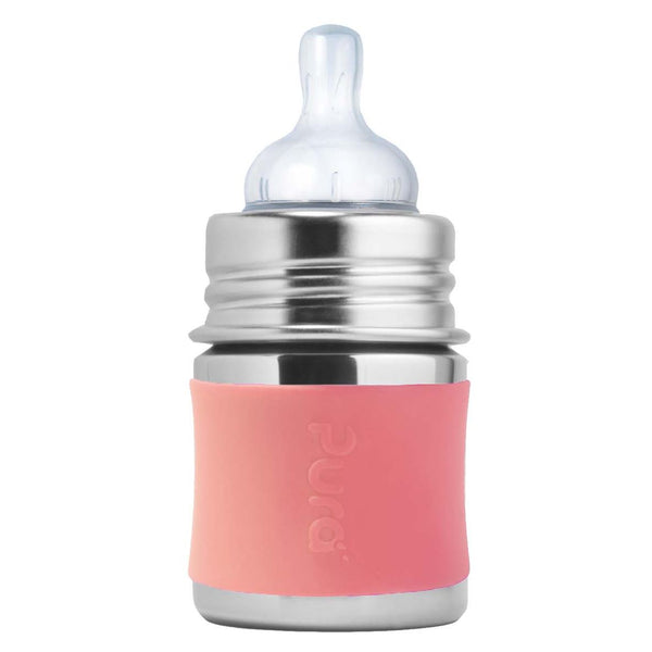 Biberon in Acciaio con Tettarella a Flusso Lento in silicone – 150ml Pura