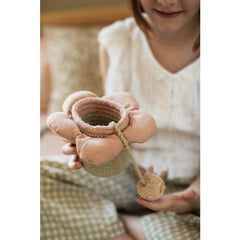 Cesto Giocattolo Portaoggetti in Corda di Cotone - Flower - Fantasy Garden - Rosa Lorena Canals  