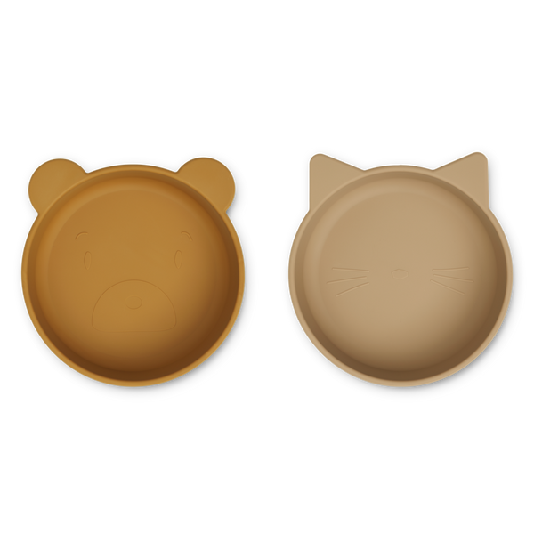 Set 2 Ciotole silicone Vanessa Golden caramel/oat mix Liewood  