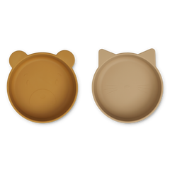 Set 2 Ciotole silicone Vanessa Golden caramel/oat mix Liewood  