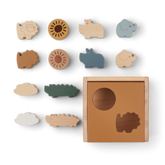 Cubo Puzzle in legno a tema Safari Liewood  