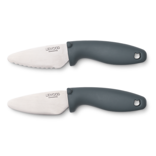 Set 2 coltelli ergonomici manico anti scivolo Perry blue Liewood