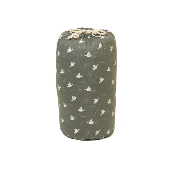 Sacco Portagiochi, Tappeto Gioco Imbottito e Borsa Cambio 3 in 1 in cotone - Bird