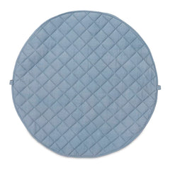 Sacco Portagiochi, Tappeto Gioco Imbottito e Borsa Cambio 3 in 1 in cotone - Blu polvere  