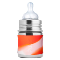 Biberon in Acciaio con Tettarella a Flusso Lento in silicone – 150ml Pura