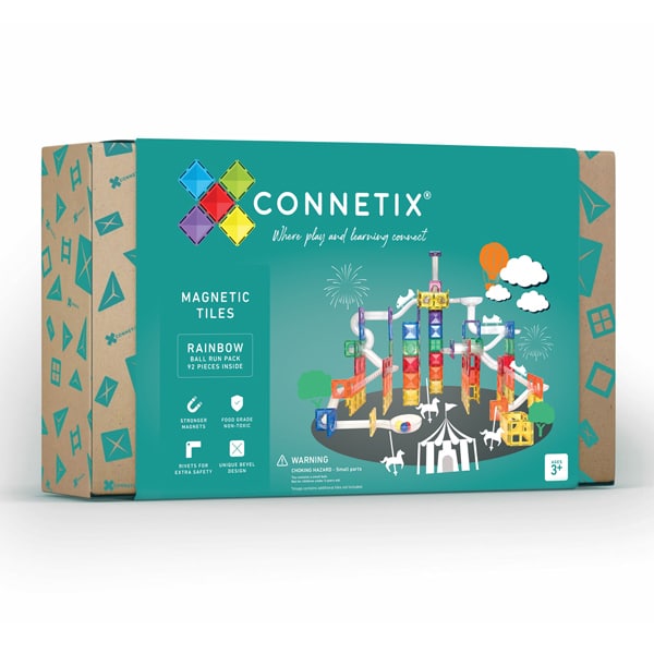 Connetix tiles costruzioni magnetiche 92 Pezzi Ball Run Pack  