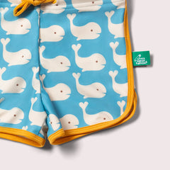 Pantaloncini da bagno riciclati con balene blu Little Green Radicals