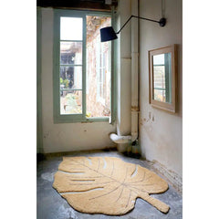 Tappeto Lavabile Foglia di Monstera - Miele - 120 x 180 cm Lorena Canals  