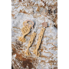 Portaciuccio in macramè e legno di faggio Weaving~Waves  