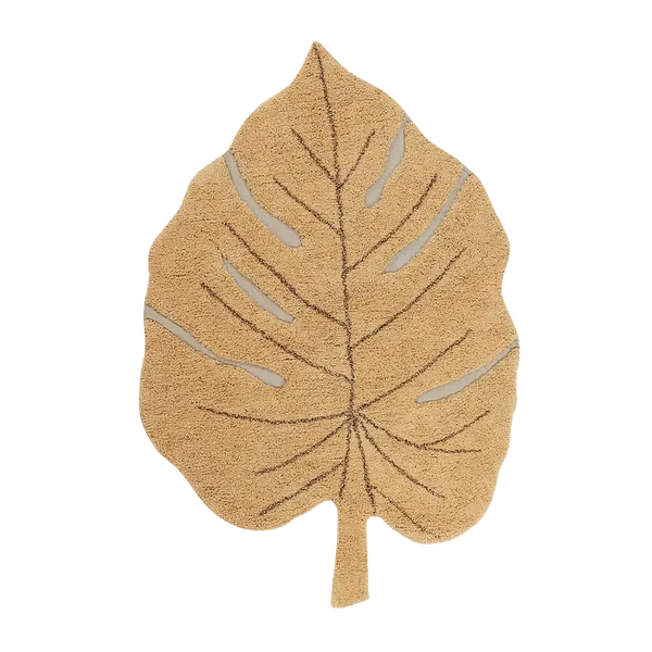 Tappeto Lavabile Foglia di Monstera - Miele - 120 x 180 cm Lorena Canals  