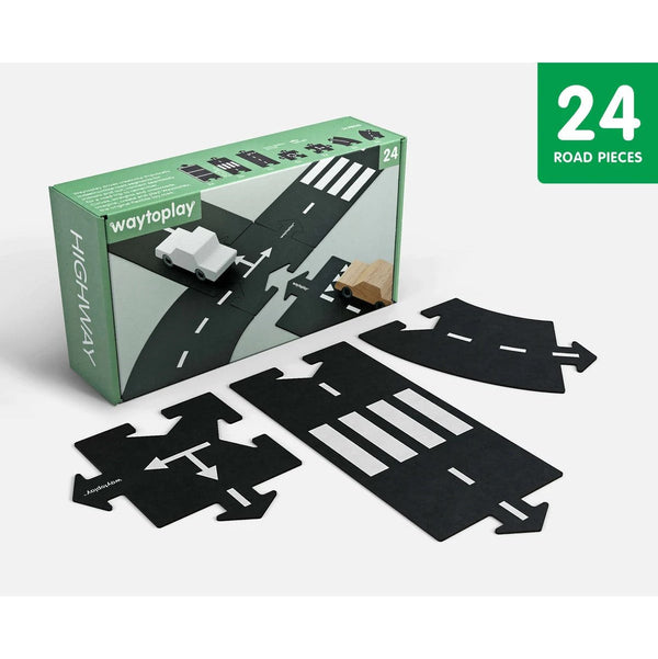 Pista flessibile per macchinine Highway 24 pz Waytoplay  