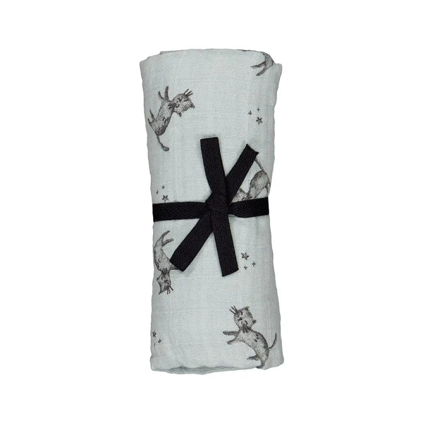 Copertina in mussola di cotone - Stampa Gatti Rose in April  