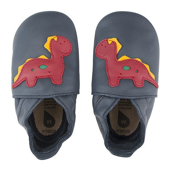 Scarpina Soft Sole, Blu con Dinosauro  