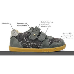 Scarpina Step Up Riley - Navy e Rosso - Stile Retrò Bobux  