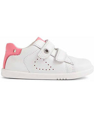 Scarpine I Walk Maverick - Bianco e Pink Lemonade - Pelle Premium Bobux