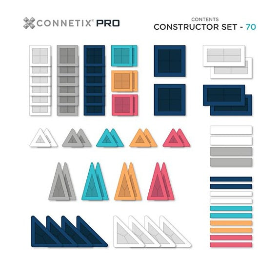 Connetix tiles costruzioni magnetiche 70 pezzi PRO Constructor Set