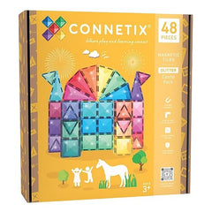 Connetix tiles costruzioni magnetiche 48 pezzi Glitter Castle Pack