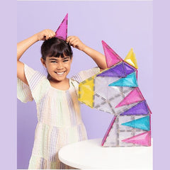 Connetix tiles costruzioni magnetiche 56 Pezzi Glitter Unicorn Pack