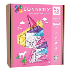 Connetix tiles costruzioni magnetiche 56 Pezzi Glitter Unicorn Pack