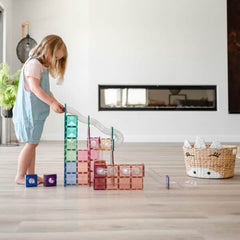 Connetix tiles costruzioni magnetiche 80 Pezzi Pastel Ball Run Expansion Pack  