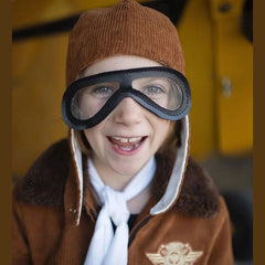 Costume Pilota Pioniere con Giacchetto,cappello,occhiali e sciarpa Great Pretenders