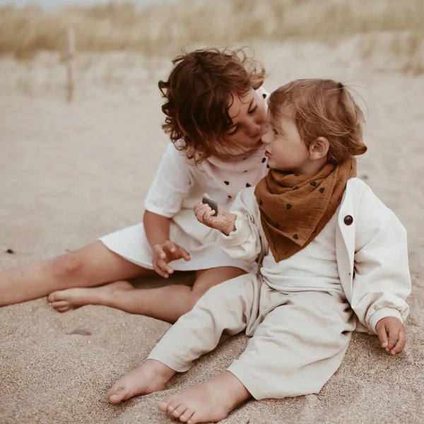 Copertina in mussola di cotone - Stampa Cuori Rose in April  