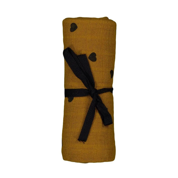 Copertina in mussola di cotone - Stampa Cuori Rose in April  