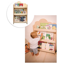 Libreria Montessori Frontale - Cloud - Legno di Betulla - Natural Family Nation