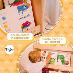 Libreria Montessori Frontale - Cloud - Legno di Betulla - Natural Family Nation