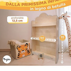 Libreria Montessori Frontale - Cloud - Legno di Betulla - Natural Family Nation