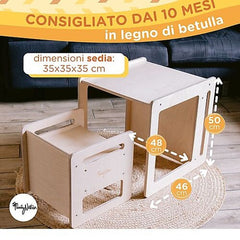Set Tavolo+Sedia - Natural - Legno di Betulla Family Nation