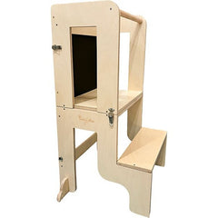 Torre Montessori 3 in 1 - Natural - Lavagna Magnetica e Convertibile in Tavolo+Sedia Family Nation